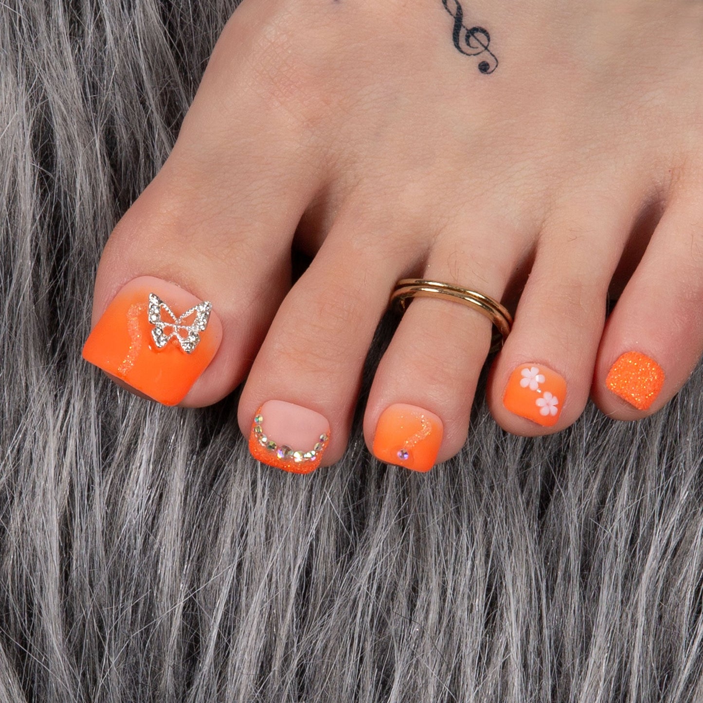 Citrus Bloom T209 Toe Nails