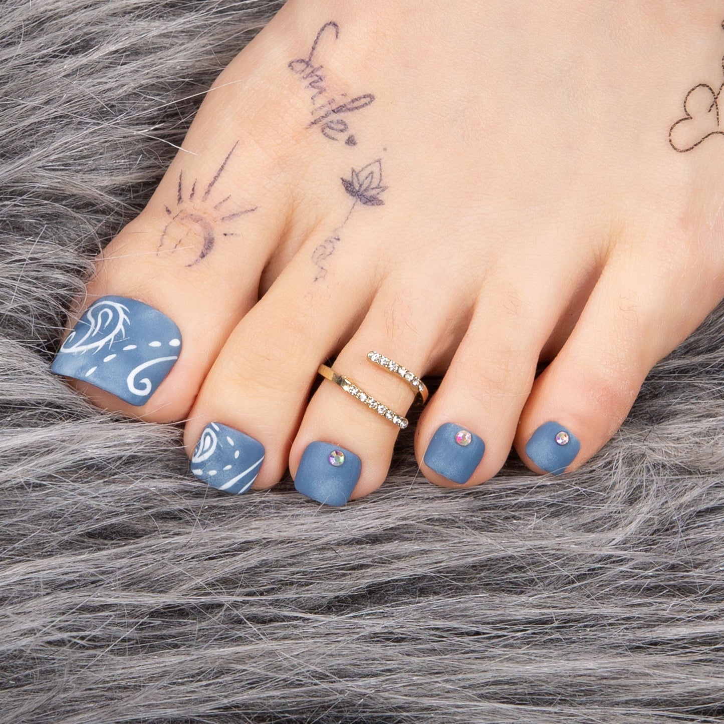 Denim Seraph Blue T194 Toe Nails