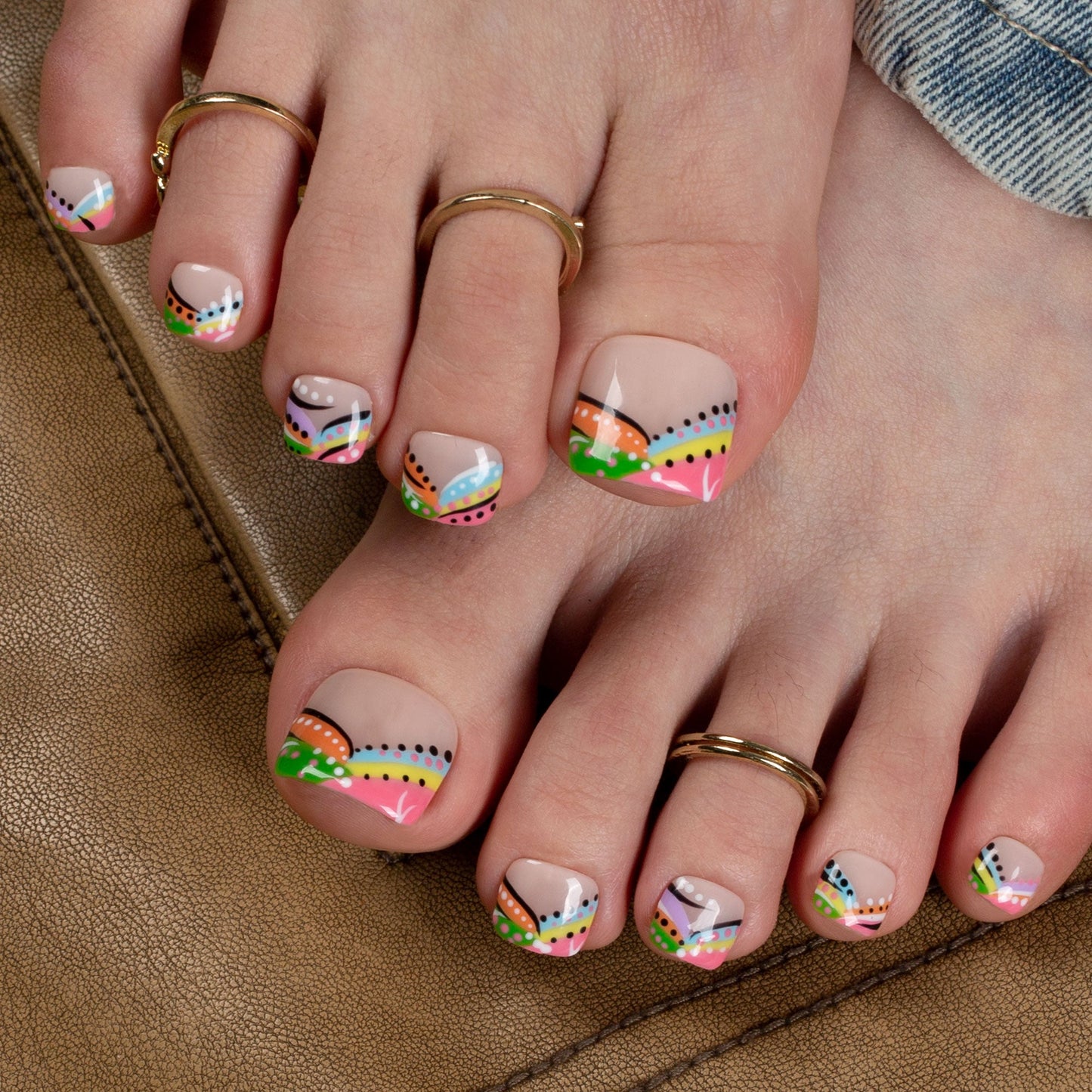 Rainbow Rhapsody T472 Toe Nails