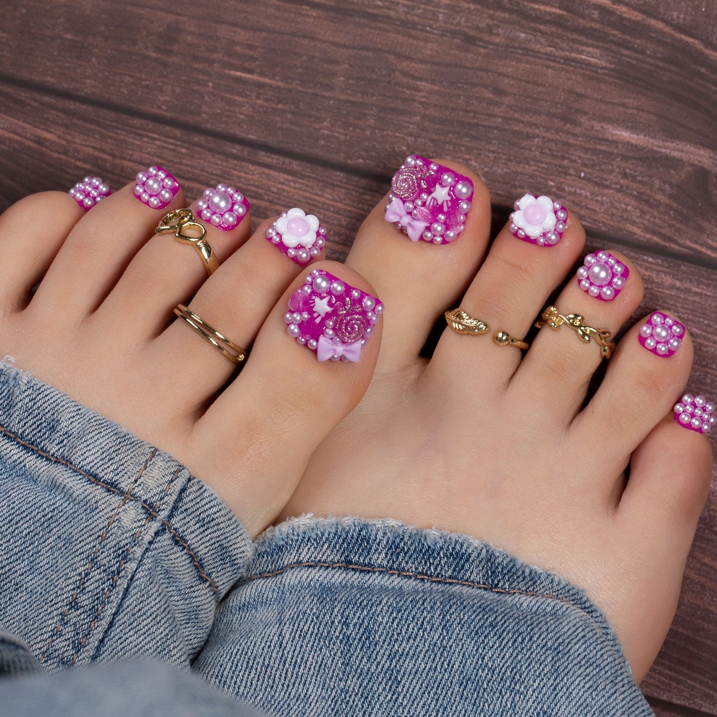 Purple Glow Magic T221 Toe Nails