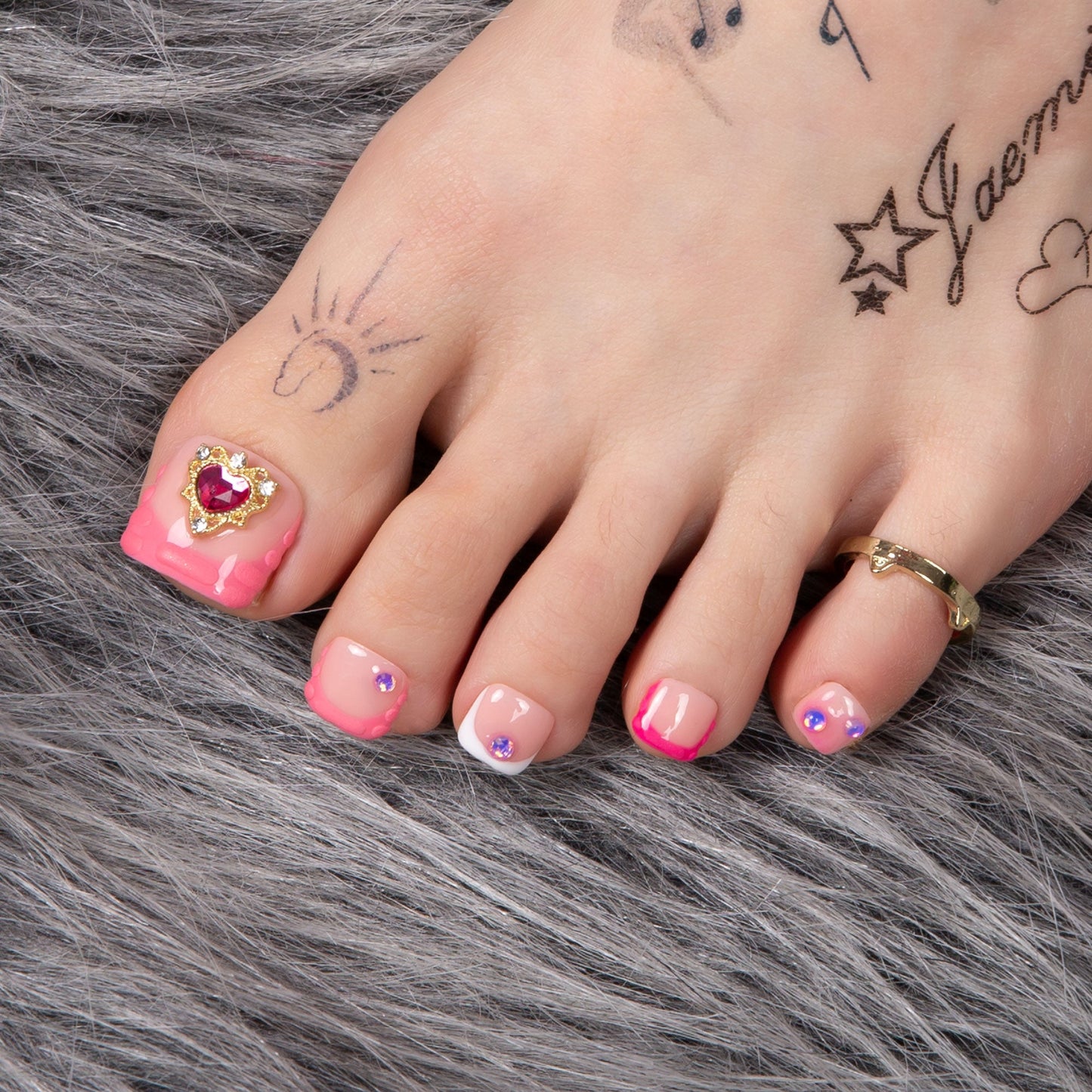 Lovely Sparks T195 Toe Nails