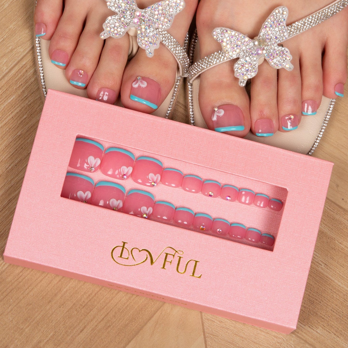 Ocean Kissed T274 Toe Nails