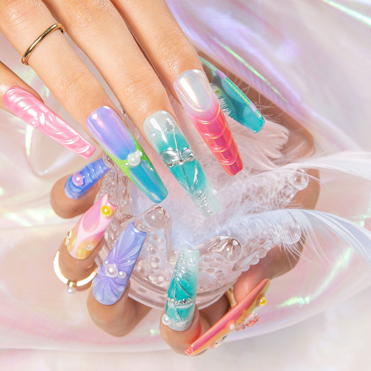 Sagittarius Spark Handmade Nails H594