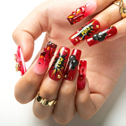 Fight Like a Girl Handmade Nails H490