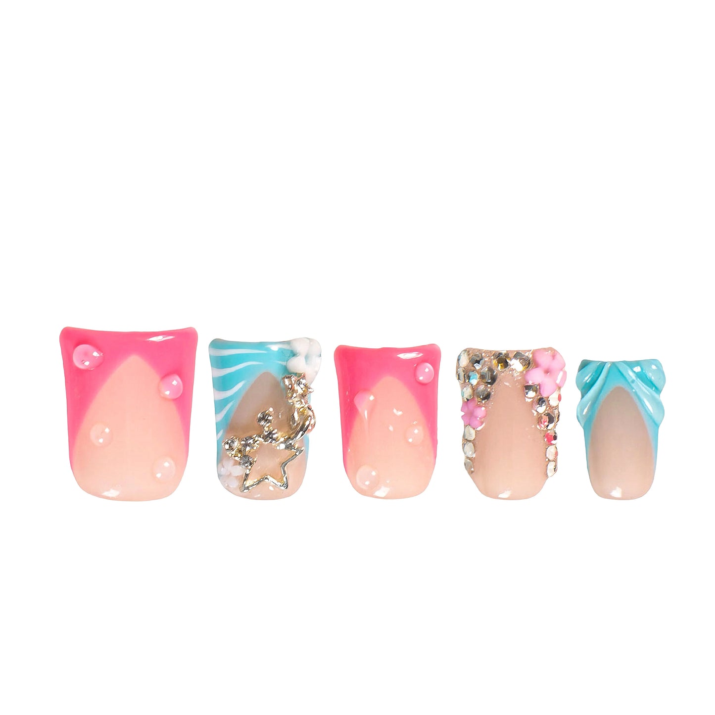 Cotton Candy Obsession Handmade Nails H581