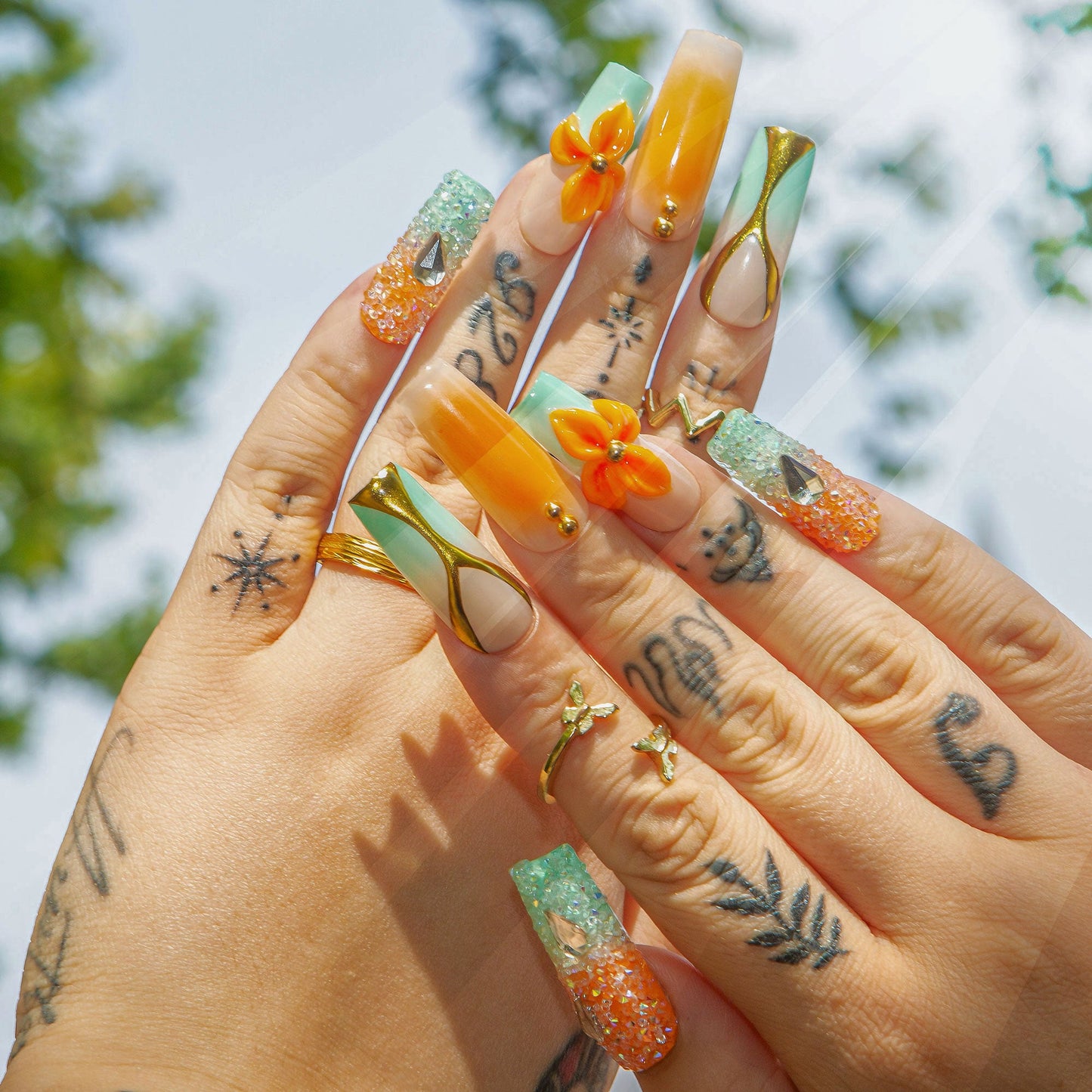 Sunset Serenade Handmade Nails H504