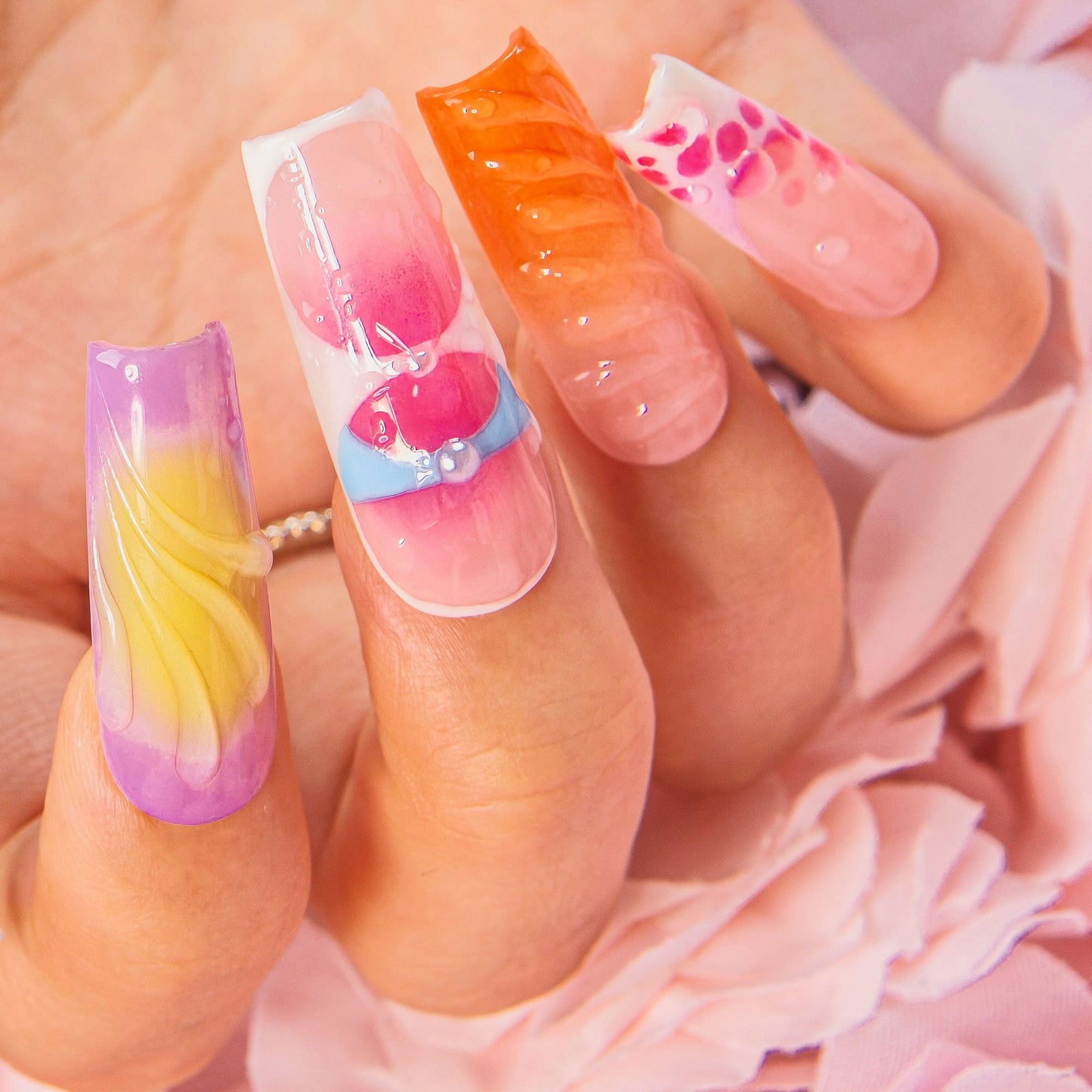 Pool Party Queen Handmade Nails H562