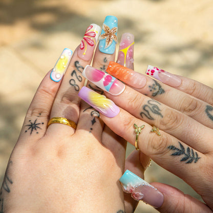 Pool Party Queen Handmade Nails H562