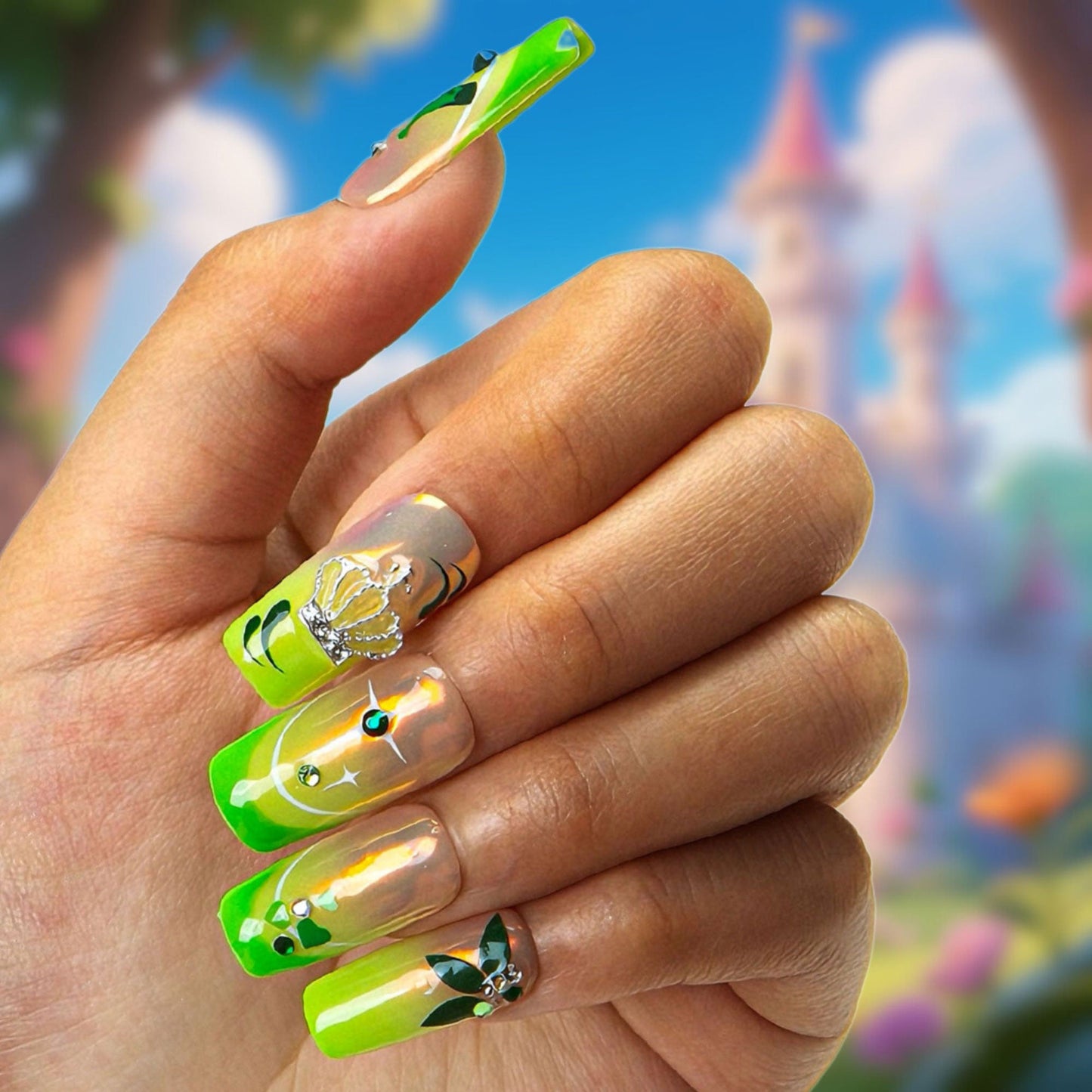 Evangeline¡¯s glow Handmade Nails H456