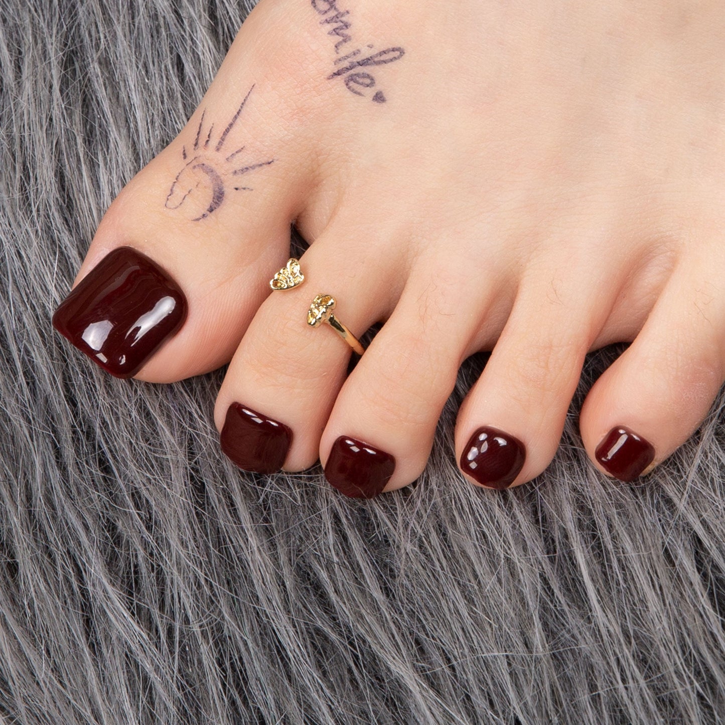Burgundy Wine Pure T8 Toe Nails
