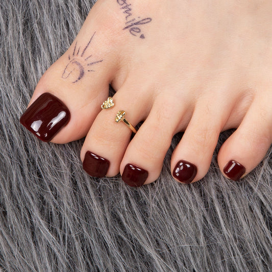 Burgundy Wine Pure T8 Toe Nails