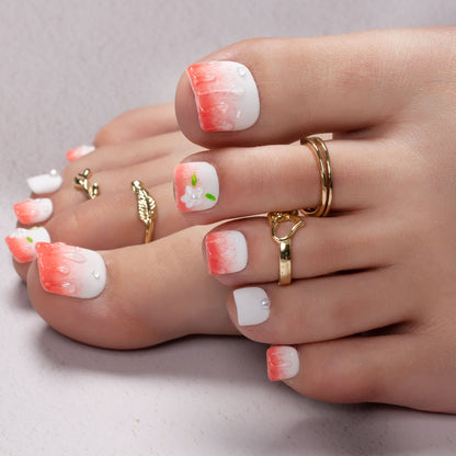 Sparkling Peach T247 Toe Nails