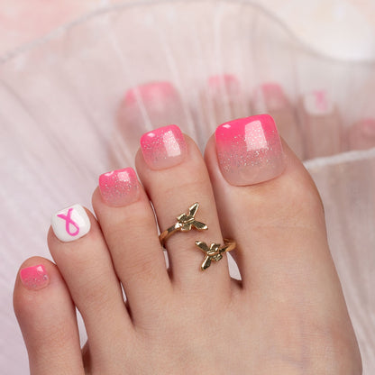 Pretty in Pink T485 Toe Nails