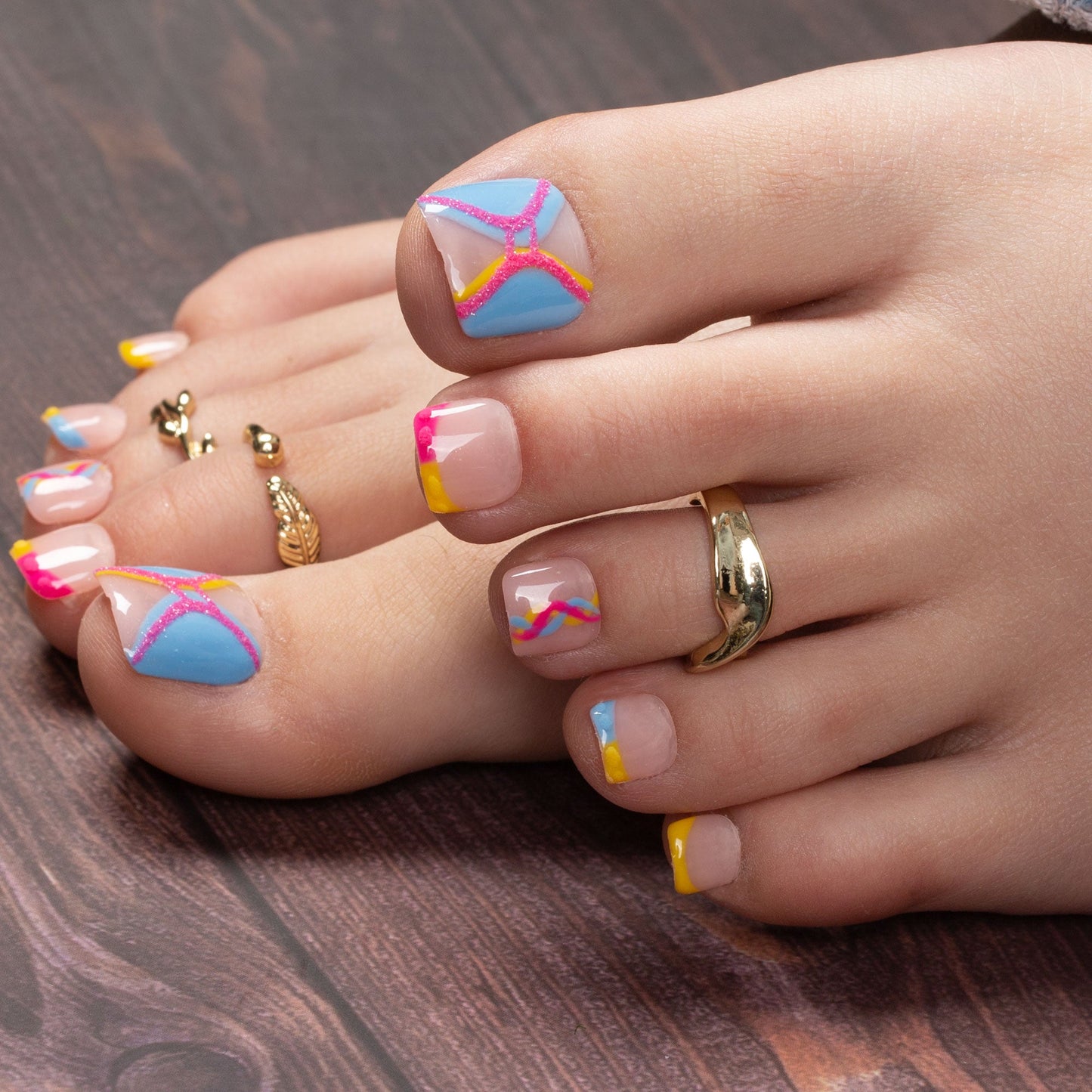 Gemini French Tip T172 Toe Nails