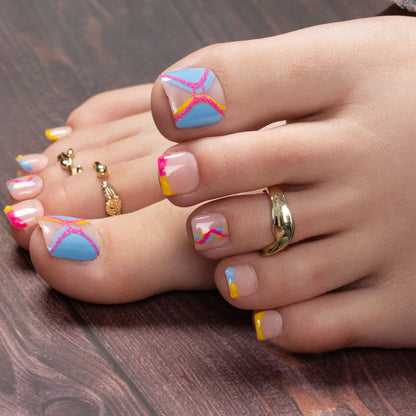 Gemini French Tip T172 Toe Nails