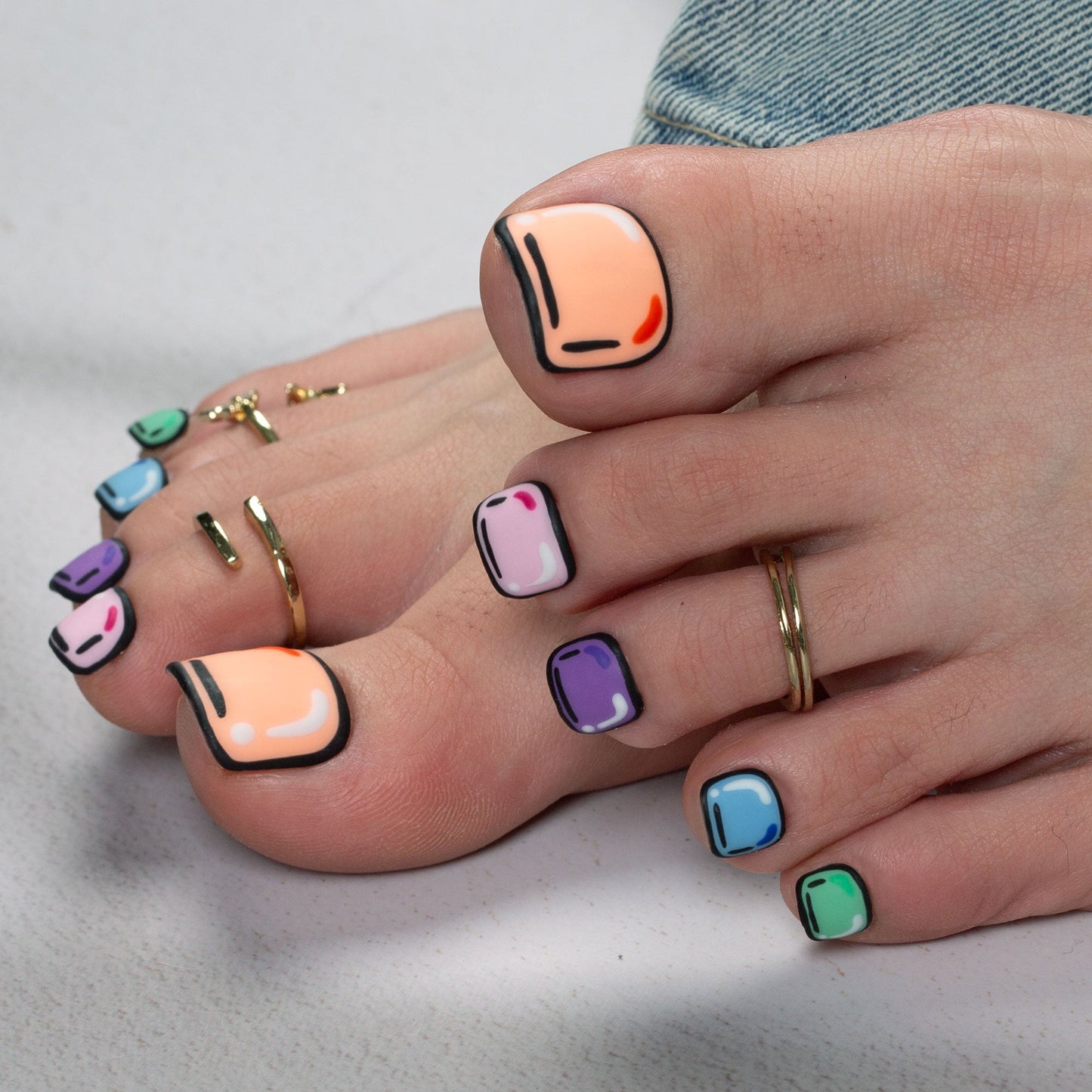 Colorful Pop T116 Toe Nails