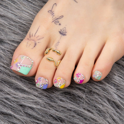 Wild Blooming French Tip T156 Toe Nails