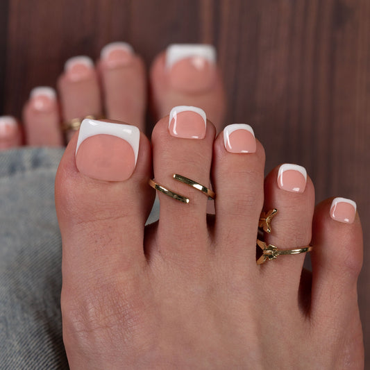 Coffee Latte French Tip T12 Toe Nails