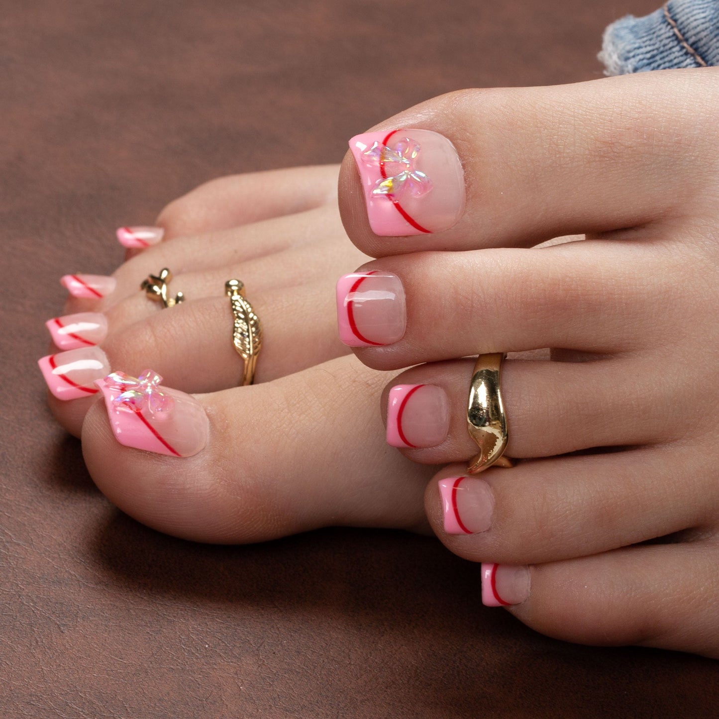 Strawberry Dream T278 Toe Nails