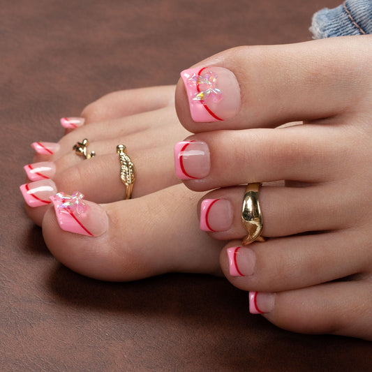 Strawberry Dream T278 Toe Nails
