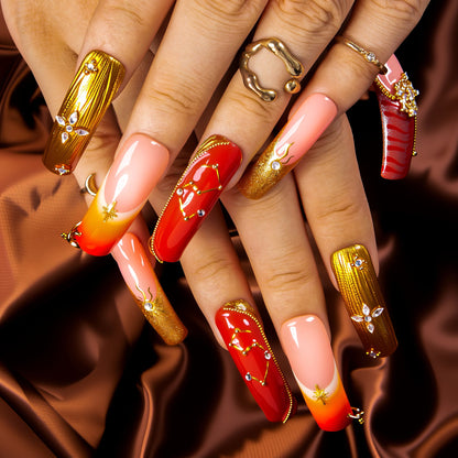Leo’s Golden Hour Handmade Nails H593