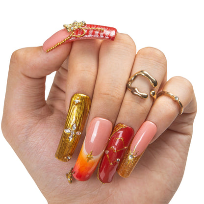 Leo’s Golden Hour Handmade Nails H593