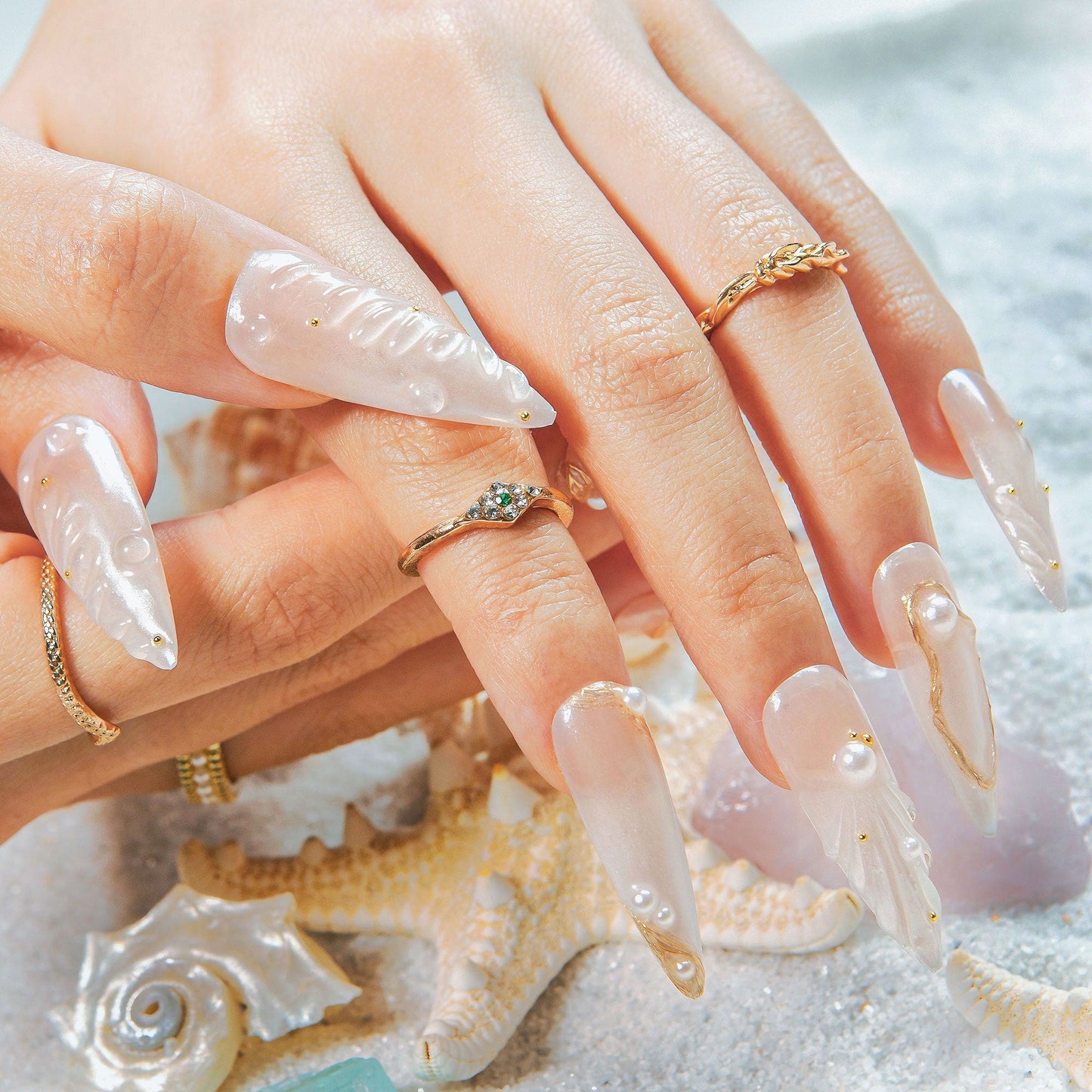 Pearl Tide Handmade Nails H543