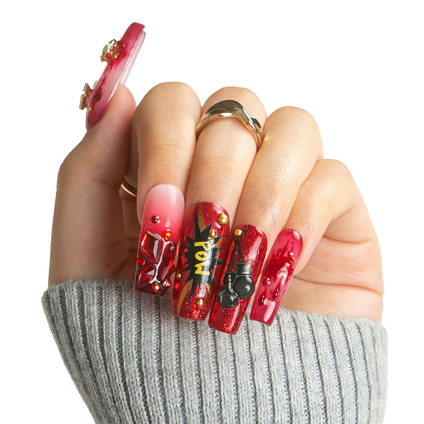 Fight Like a Girl Handmade Nails H490