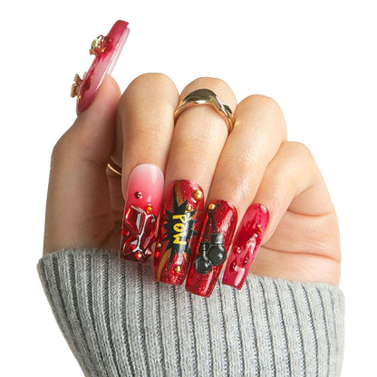 Fight Like a Girl Handmade Nails H490