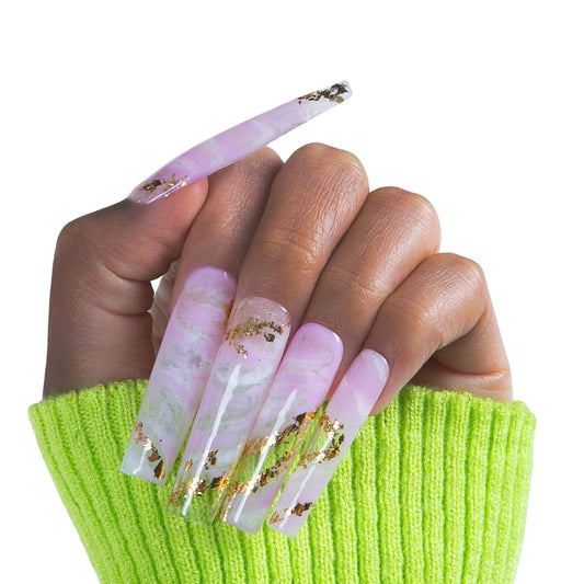 Lilac Glow Handmade Nails H448