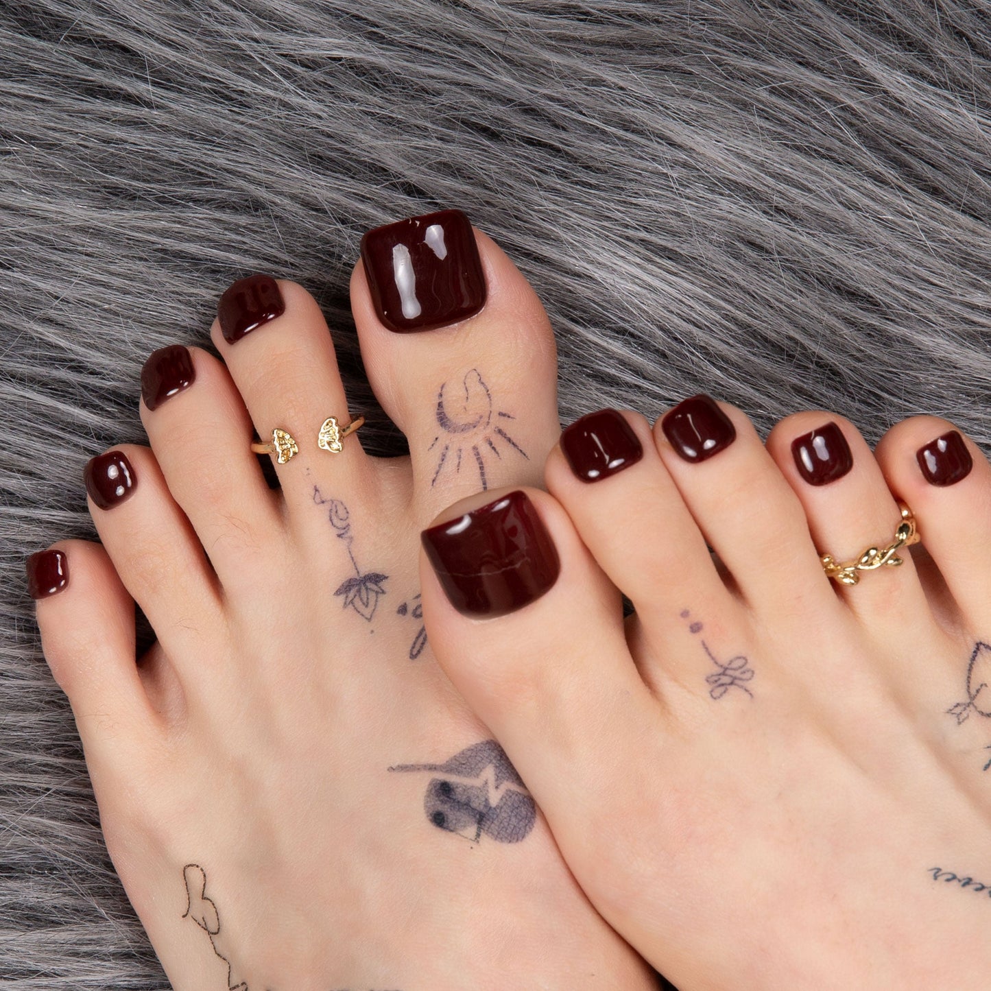 Burgundy Wine Pure T8 Toe Nails