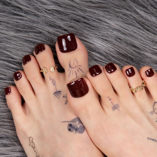 Burgundy Wine Pure T8 Toe Nails