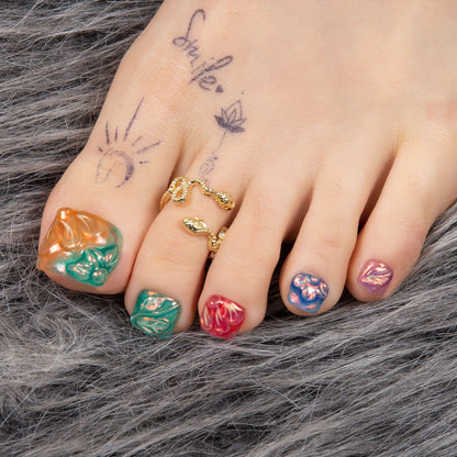 Charming Rainbow T341 Toe Nails