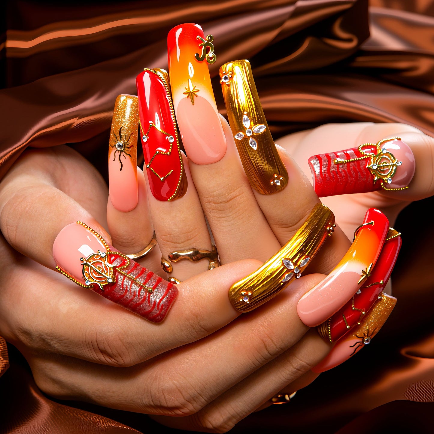 Leo’s Golden Hour Handmade Nails H593
