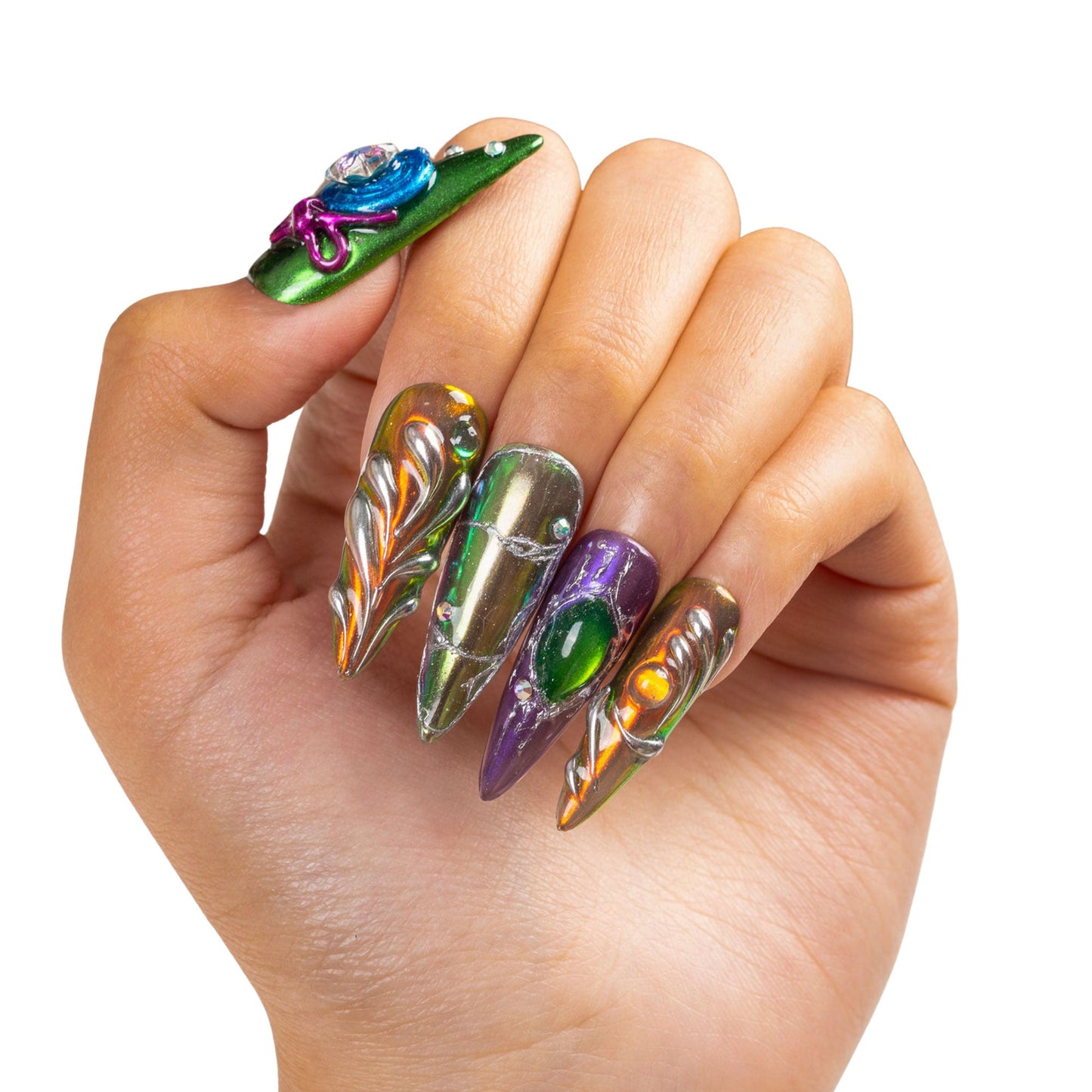 Chrome Couture Stellar Muse Handmade Nails H463