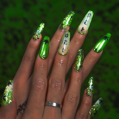 Emerald Haze Handmade Nails H429