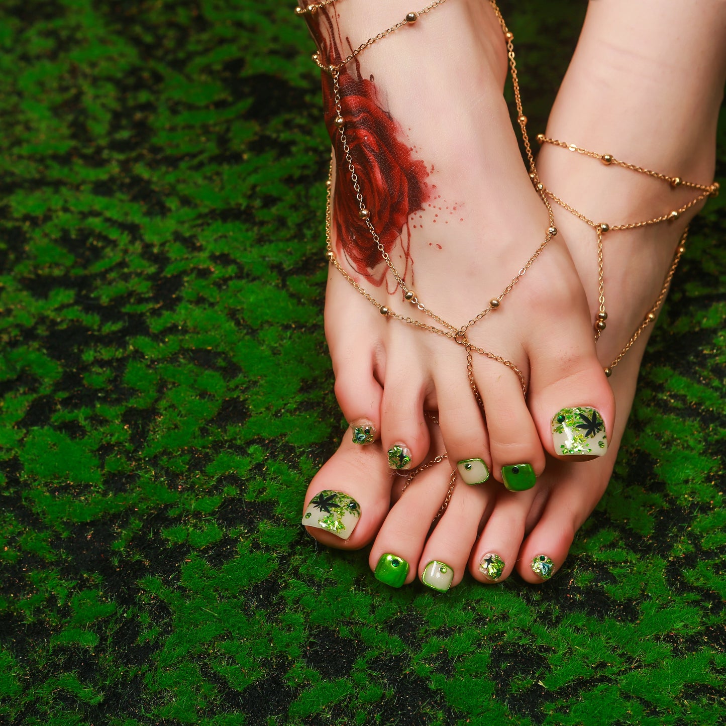 Emerald Haze T429 Toe Nails