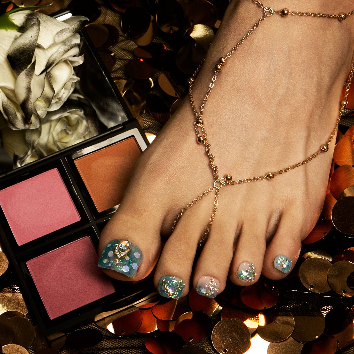 Pisces Blue T157 Toe Nails