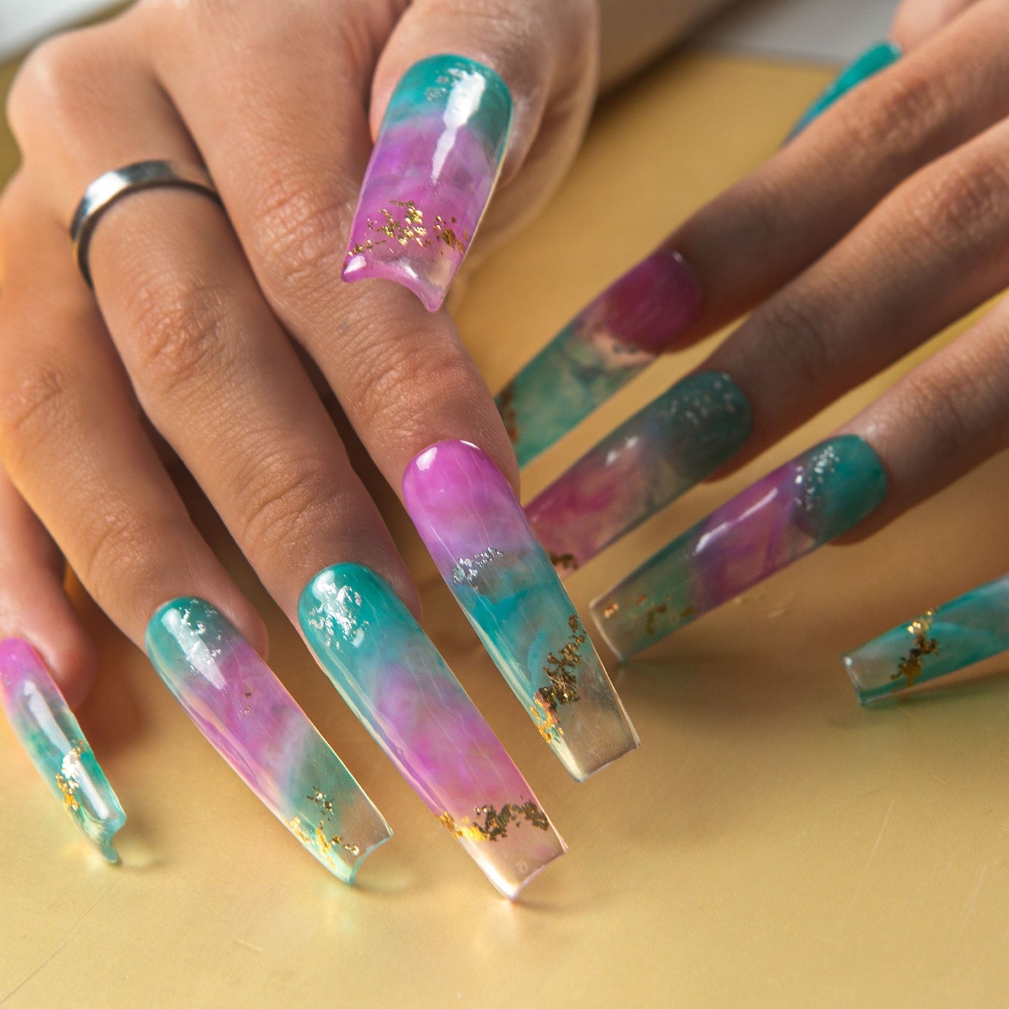 Mystic Amethyst Handmade Nails H450