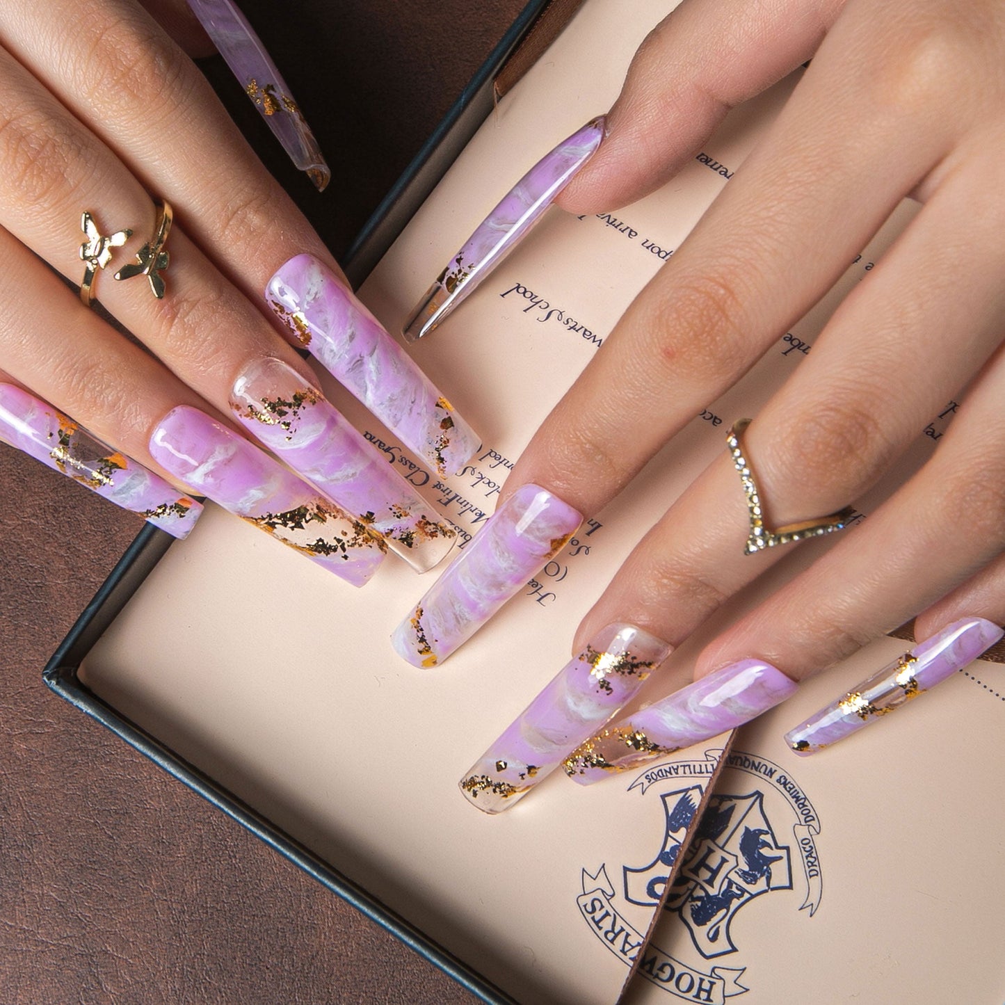 Lilac Glow Handmade Nails H448