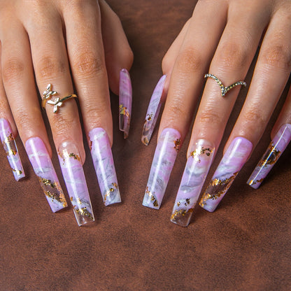 Lilac Glow Handmade Nails H448