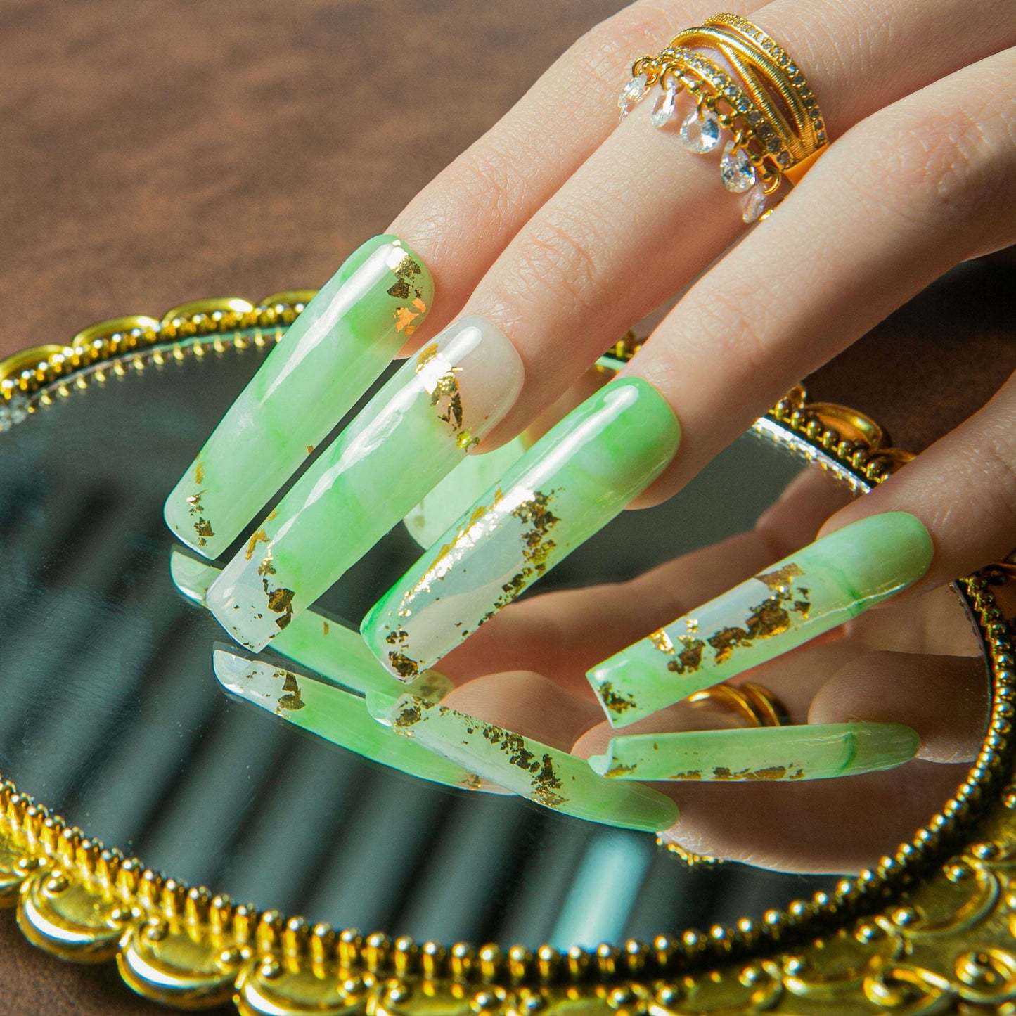 Imperial Jade Handmade Nails H445