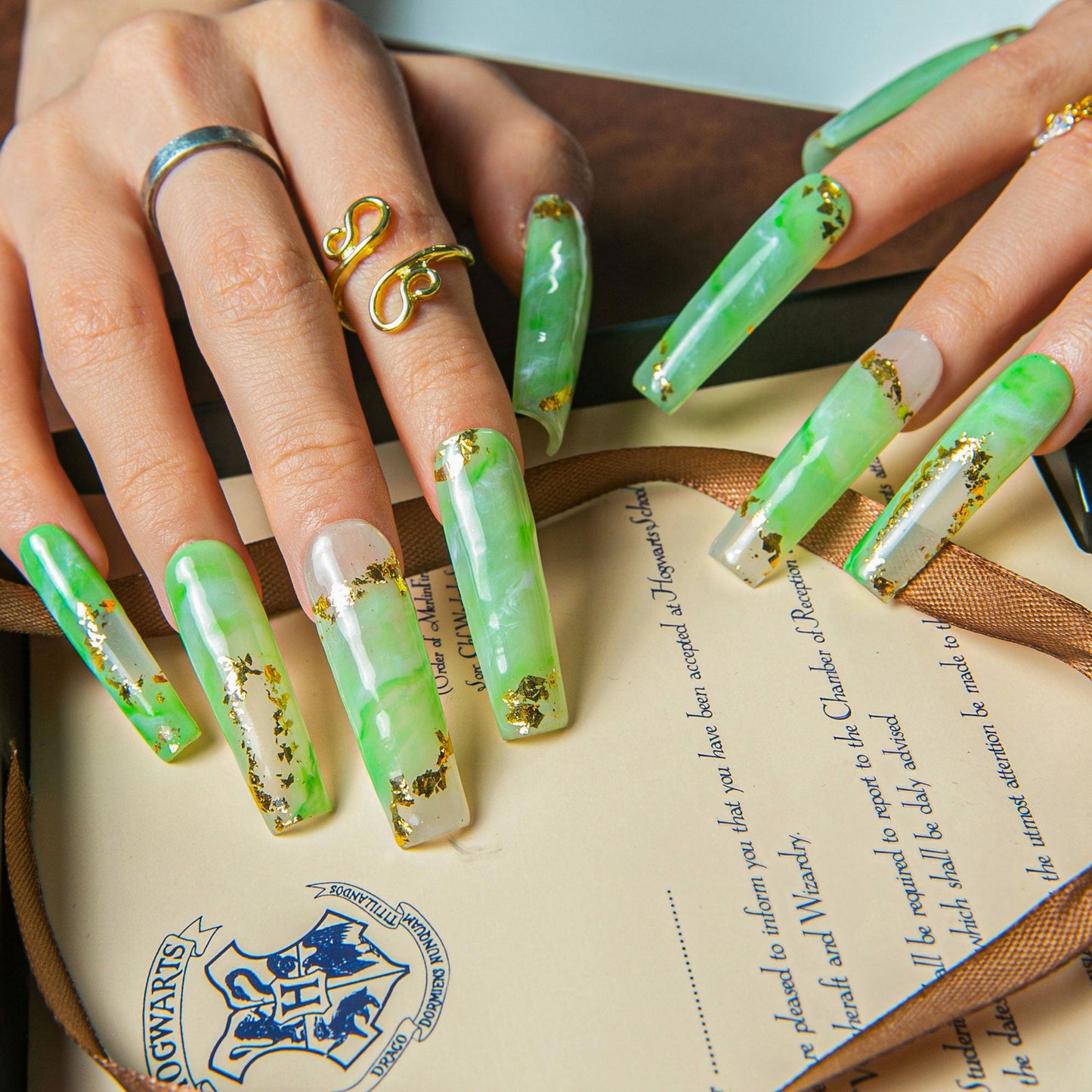 Imperial Jade Handmade Nails H445