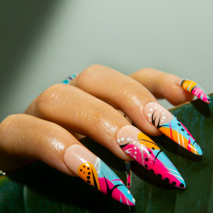Tropical Paradise Handmade Nails H474