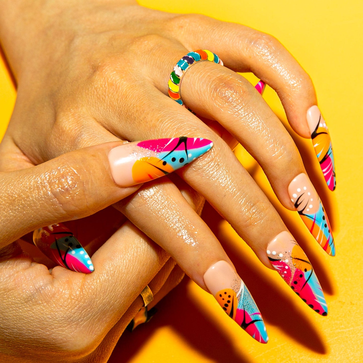 Tropical Paradise Handmade Nails H474