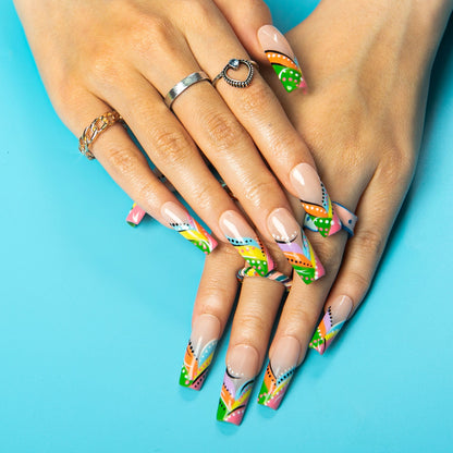 Rainbow Rhapsody Handmade Nails H472