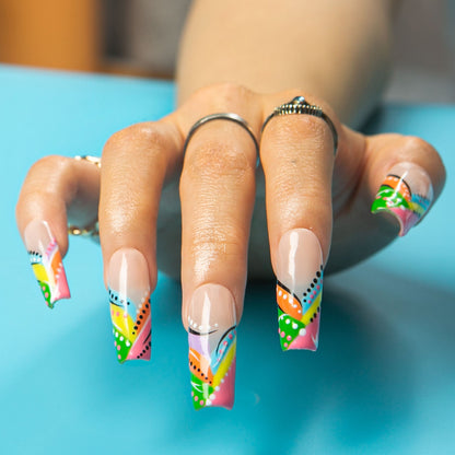 Rainbow Rhapsody Handmade Nails H472