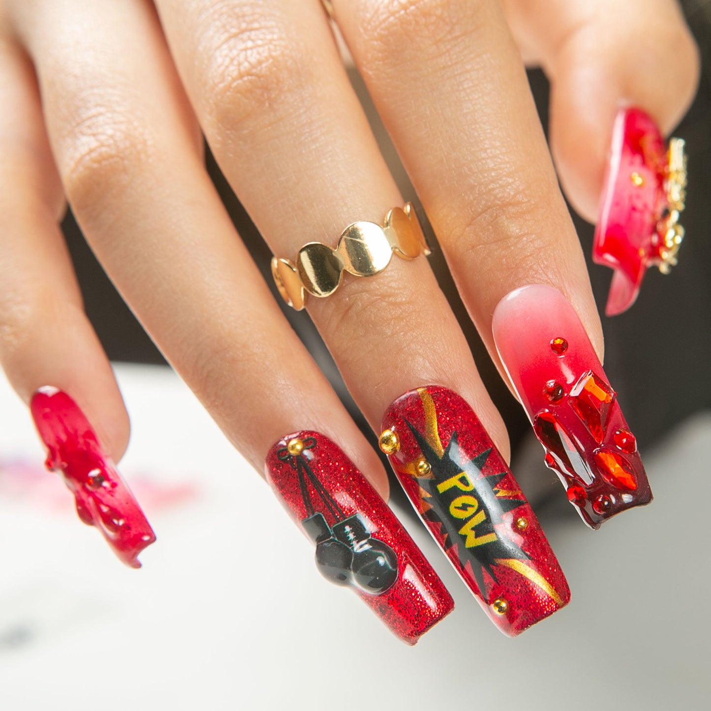 Fight Like a Girl Handmade Nails H490