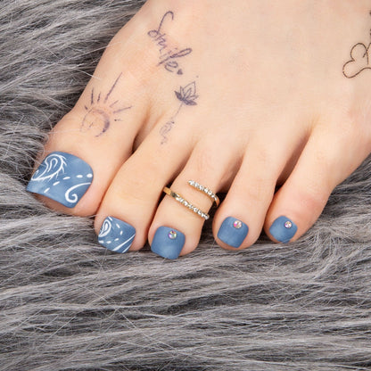 Denim Seraph Blue T194 Toe Nails