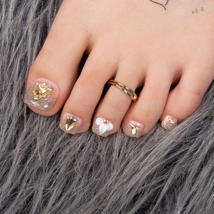 Champagne Gold T238 Toe Nails